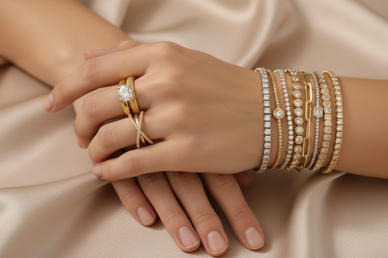 Femme portant bijoux Sélénia